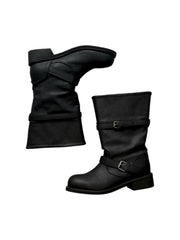 受注制【OaKS】vintage 2-belt biker boots