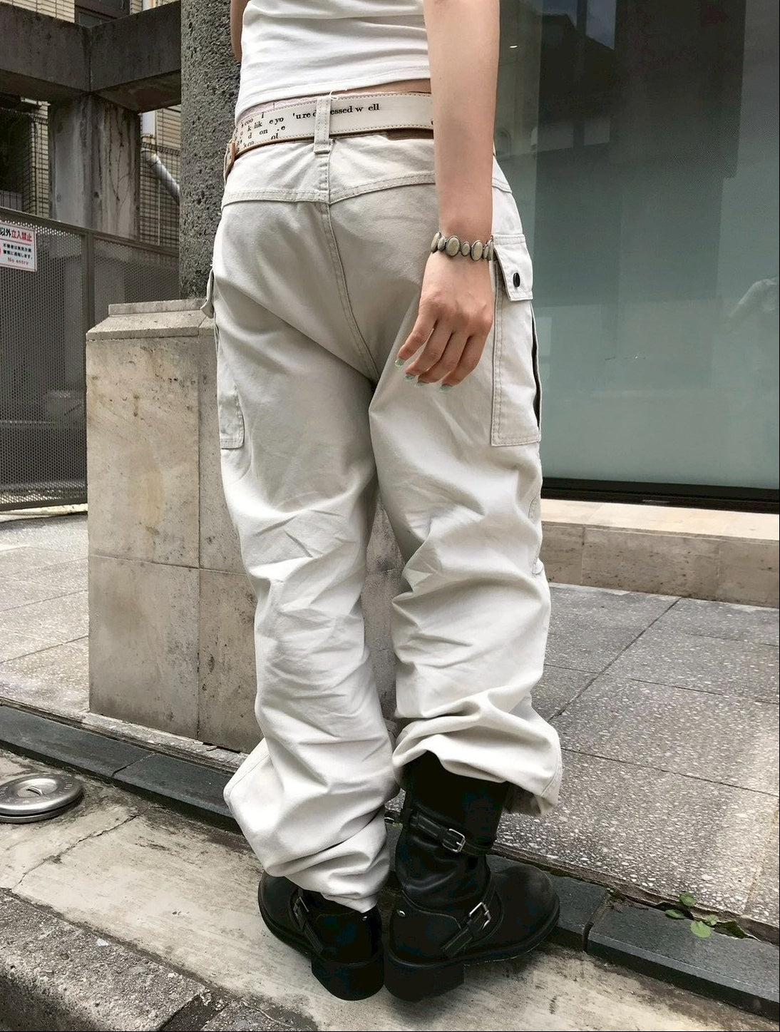 受注制【OaKS】vintage wash 2-belt biker boots