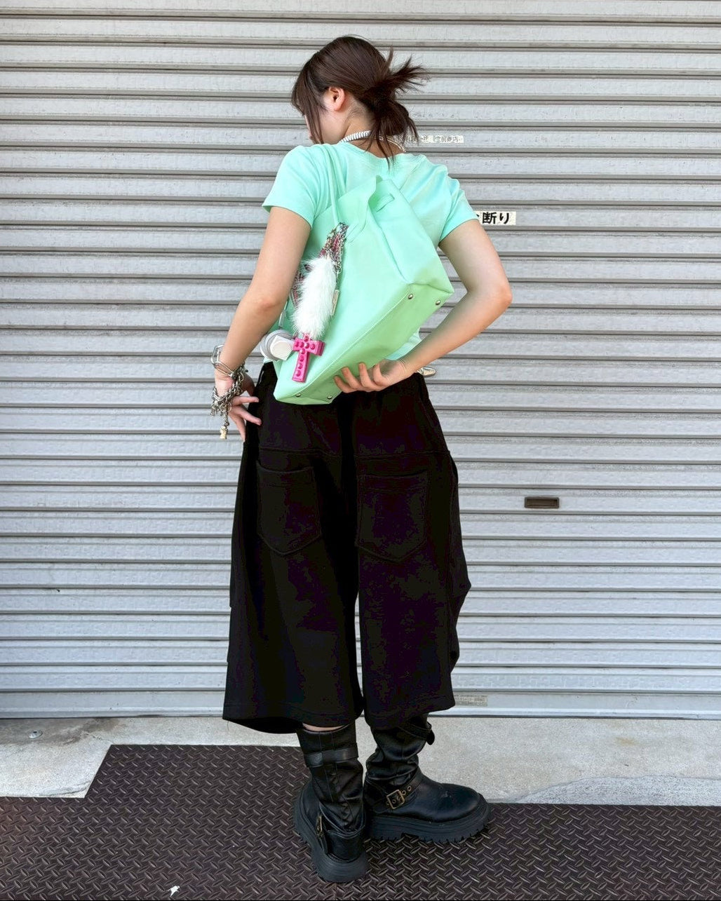 受注制【OaKS】herb logo baby tee (4color)