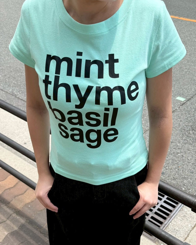 受注制【OaKS】herb logo baby tee (4color)