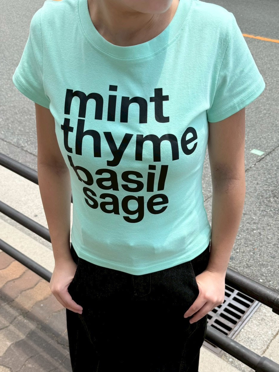 受注制【OaKS】herb logo baby tee (4color)