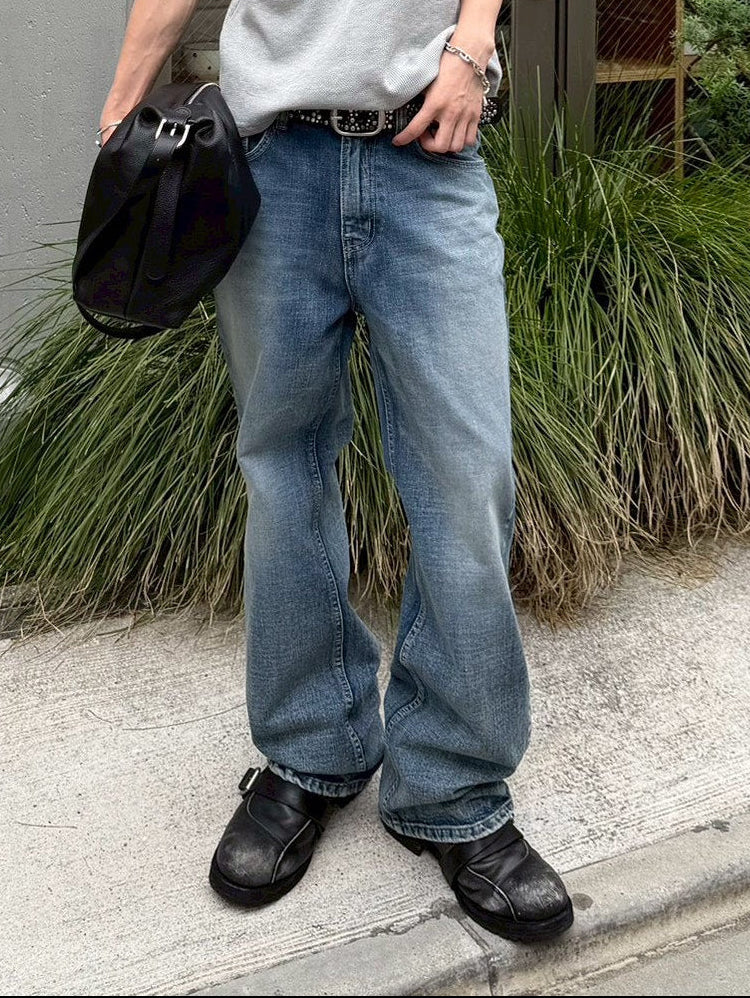 受注制【Chikashitsu +】brush wash flare denim pants