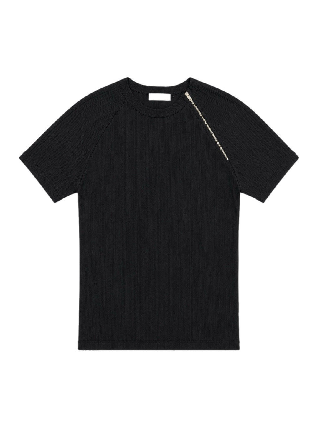 受注制【Chikashitsu +】side half zip t-shirt (4color)