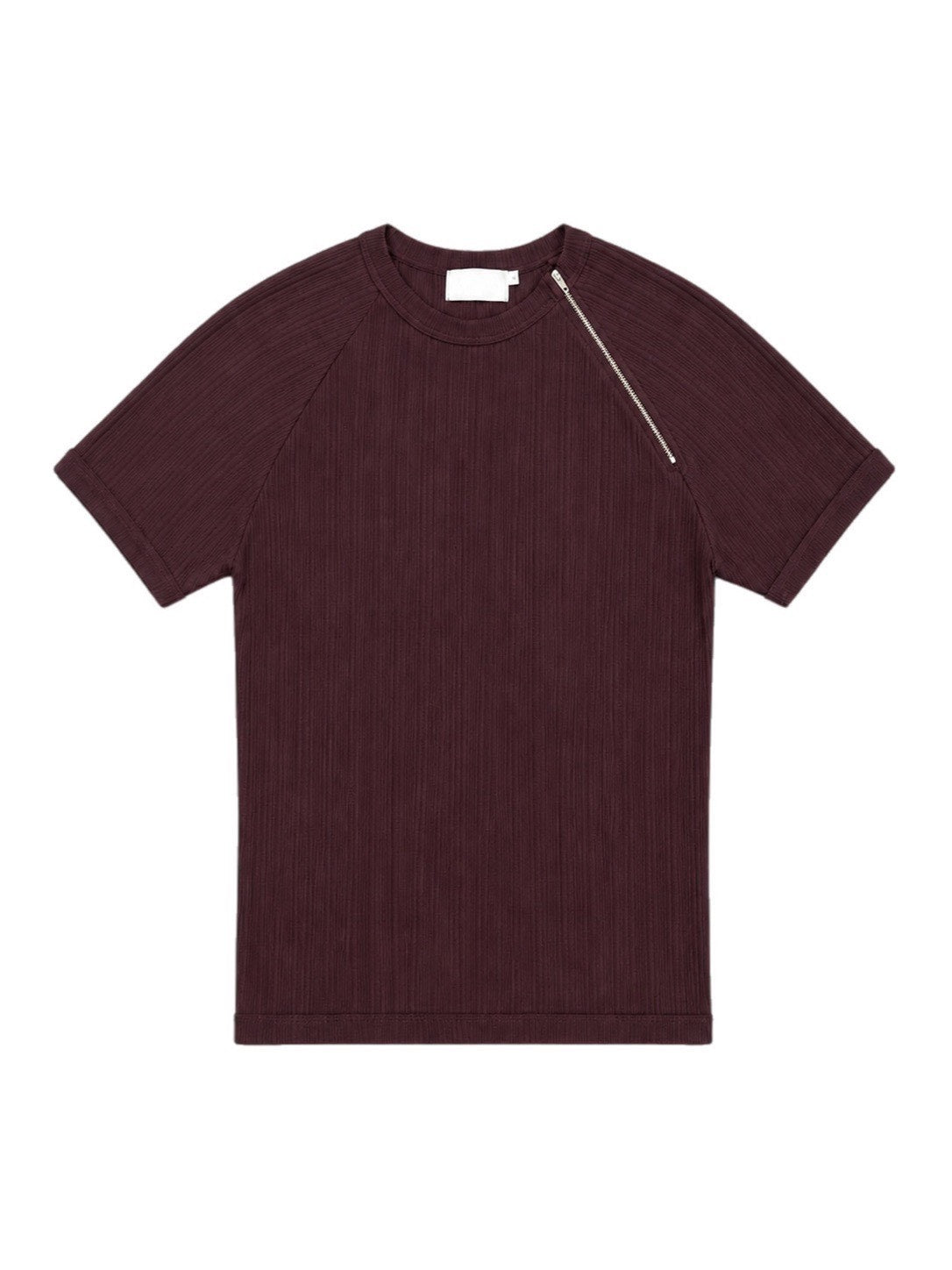 受注制【Chikashitsu +】side half zip t-shirt (4color)