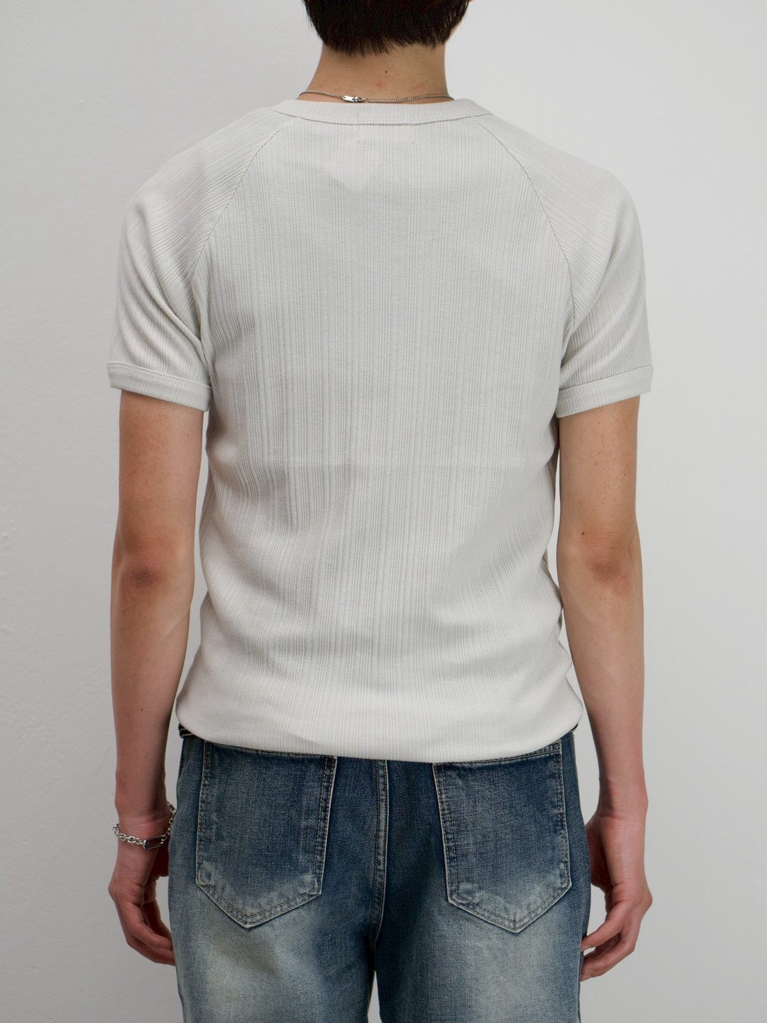 受注制【Chikashitsu +】side half zip t-shirt (4color)