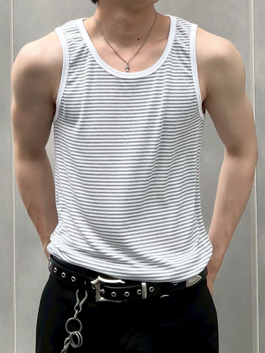 受注制【Chikashitsu +】border sleeveless (3color)