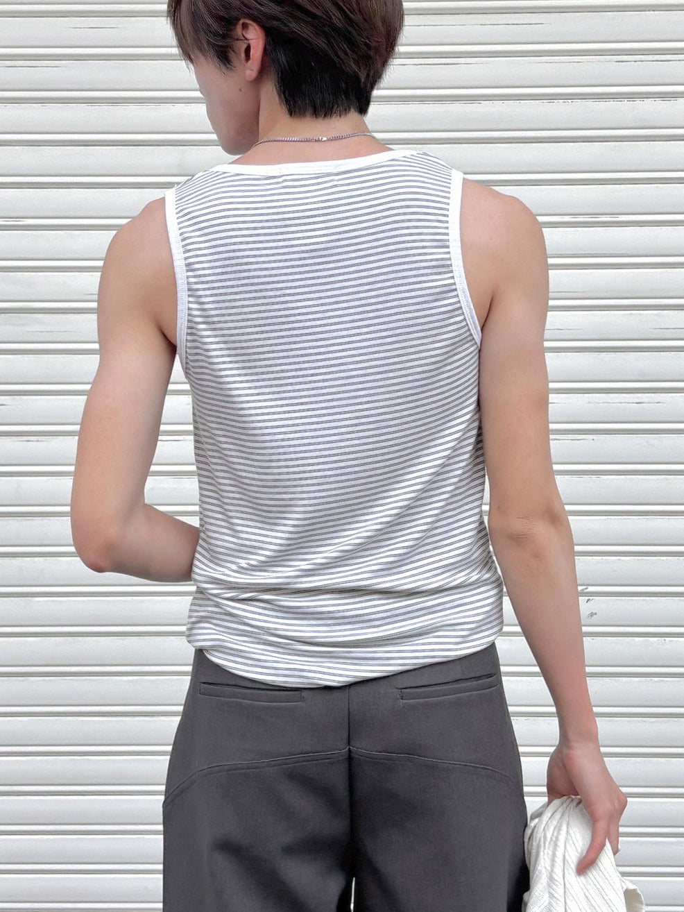 受注制【Chikashitsu +】border sleeveless (3color)