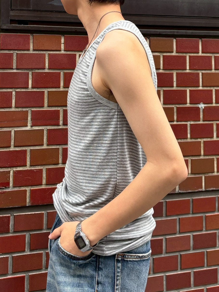 受注制【Chikashitsu +】border sleeveless (3color)
