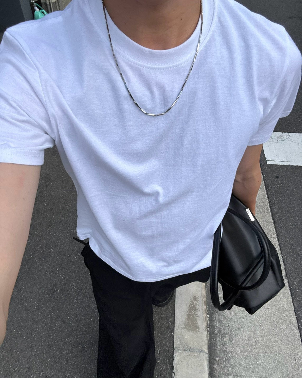 受注制【Chikashitsu +】muscle fit crop t-shirt (3color)