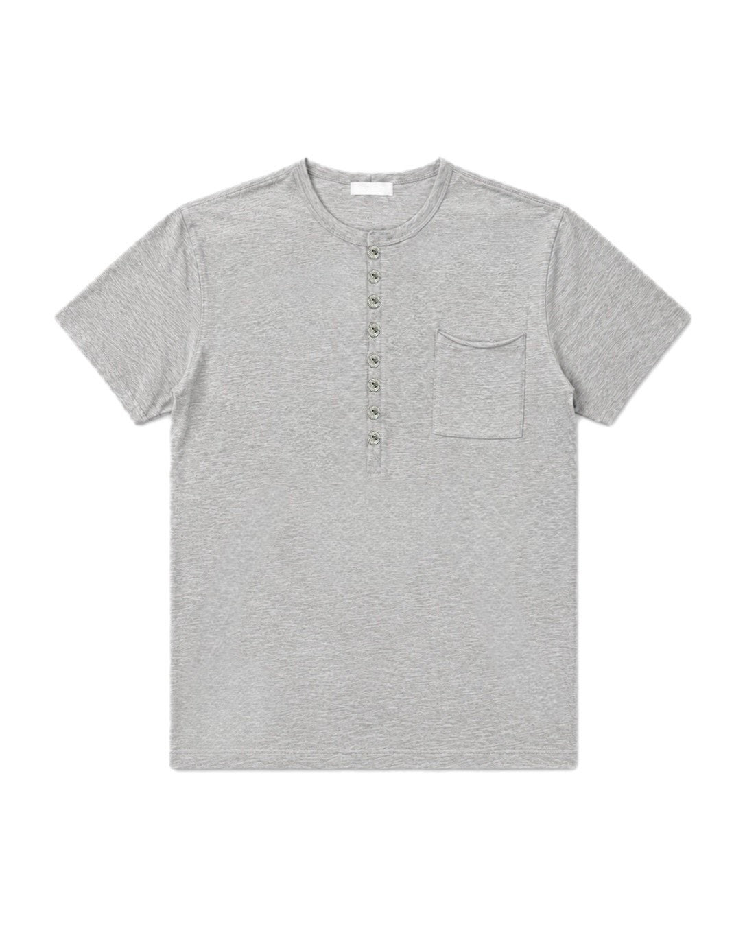受注制【Chikashitsu +】button slub henley neck t-shirt (4color)