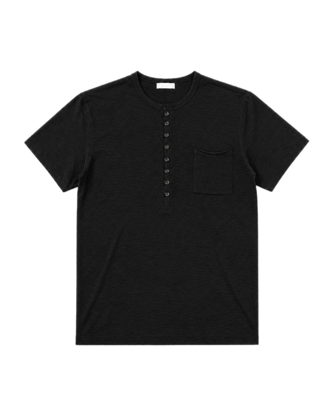 受注制【Chikashitsu +】button slub henley neck t-shirt (4color)