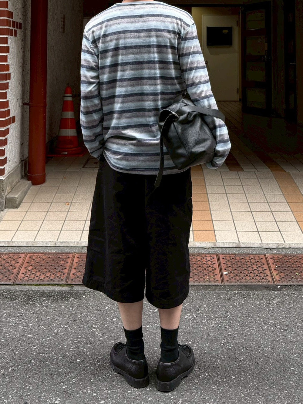 受注制【Chikashitsu +】multi border henley long tee
