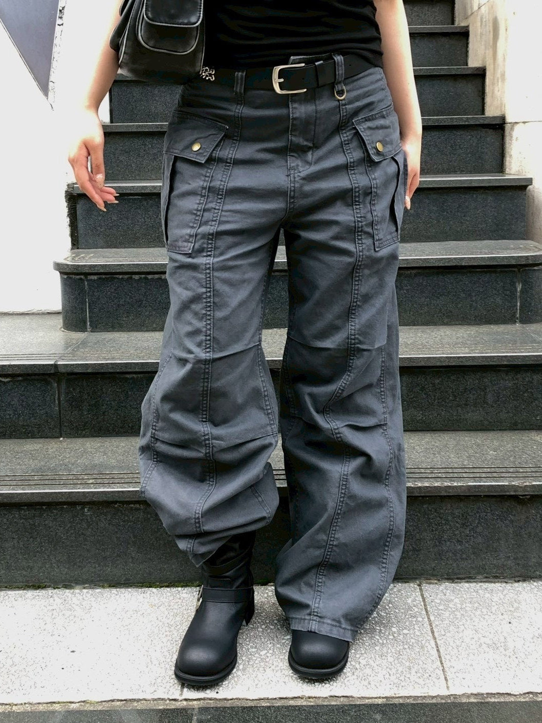 【OaKS】Deep-dyed Cut-out Pants (2color)