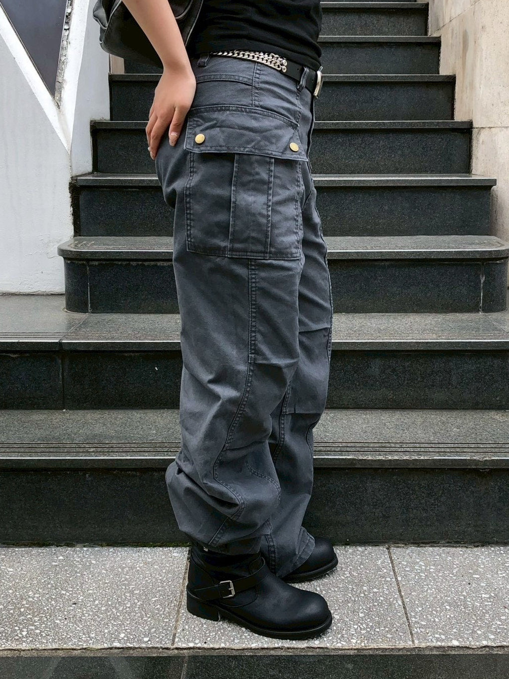 【OaKS】Deep-dyed Cut-out Pants (2color)