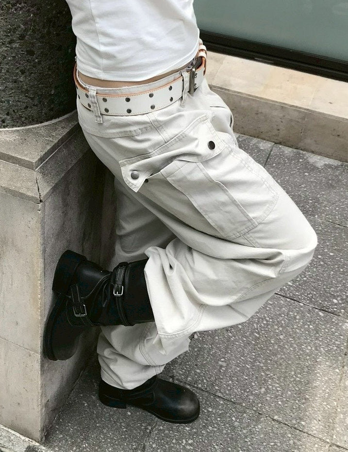 【OaKS】Deep-dyed Cut-out Pants (2color)