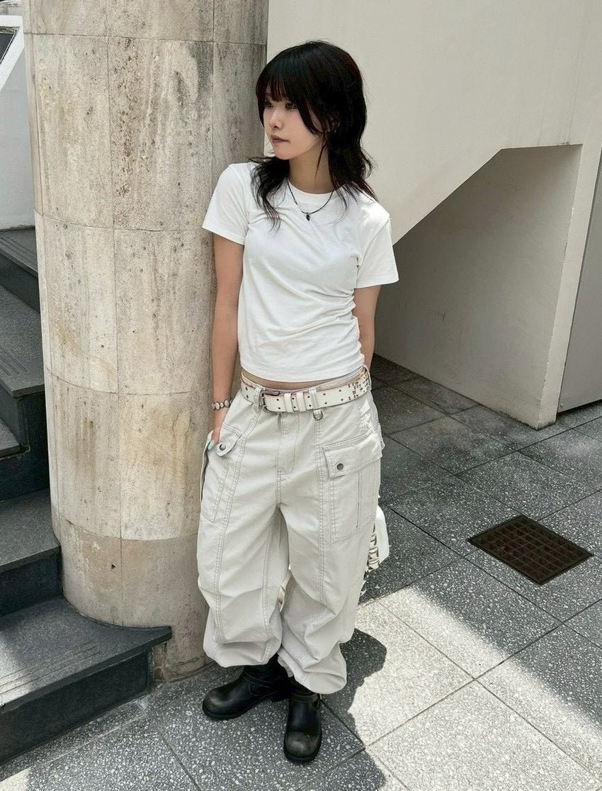 【OaKS】Deep-dyed Cut-out Pants (2color)