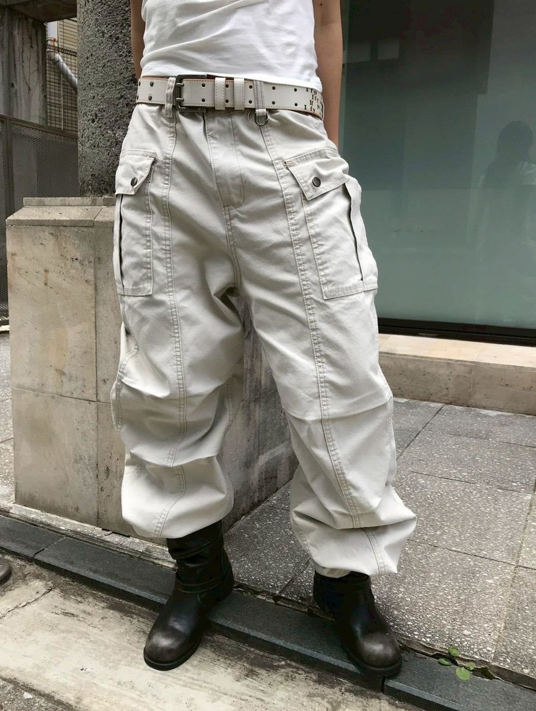 【OaKS】Deep-dyed Cut-out Pants (2color)