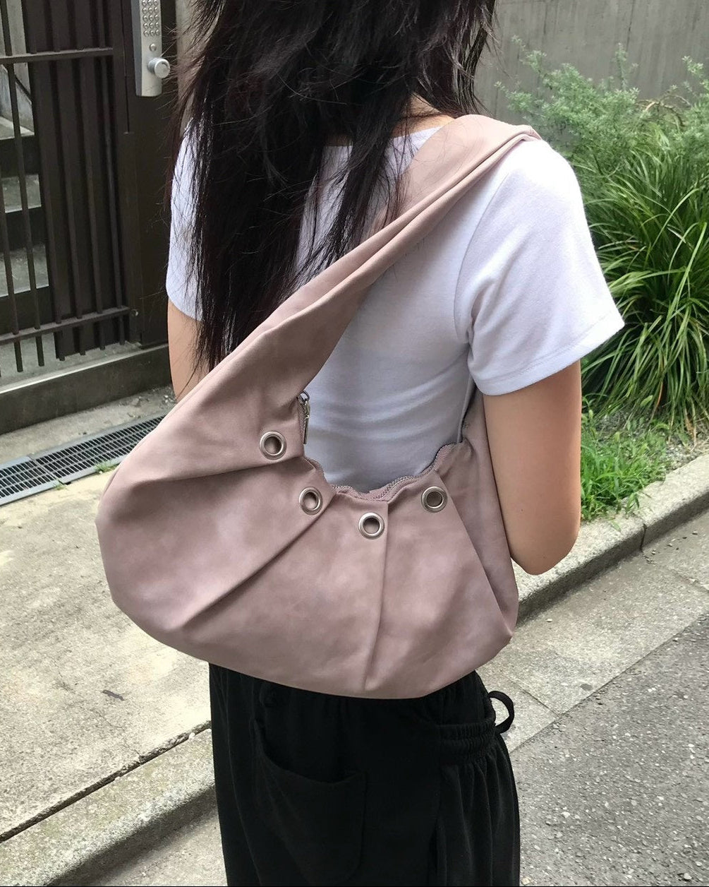 受注制【OaKS】circle smocking shoulder bag (2color)