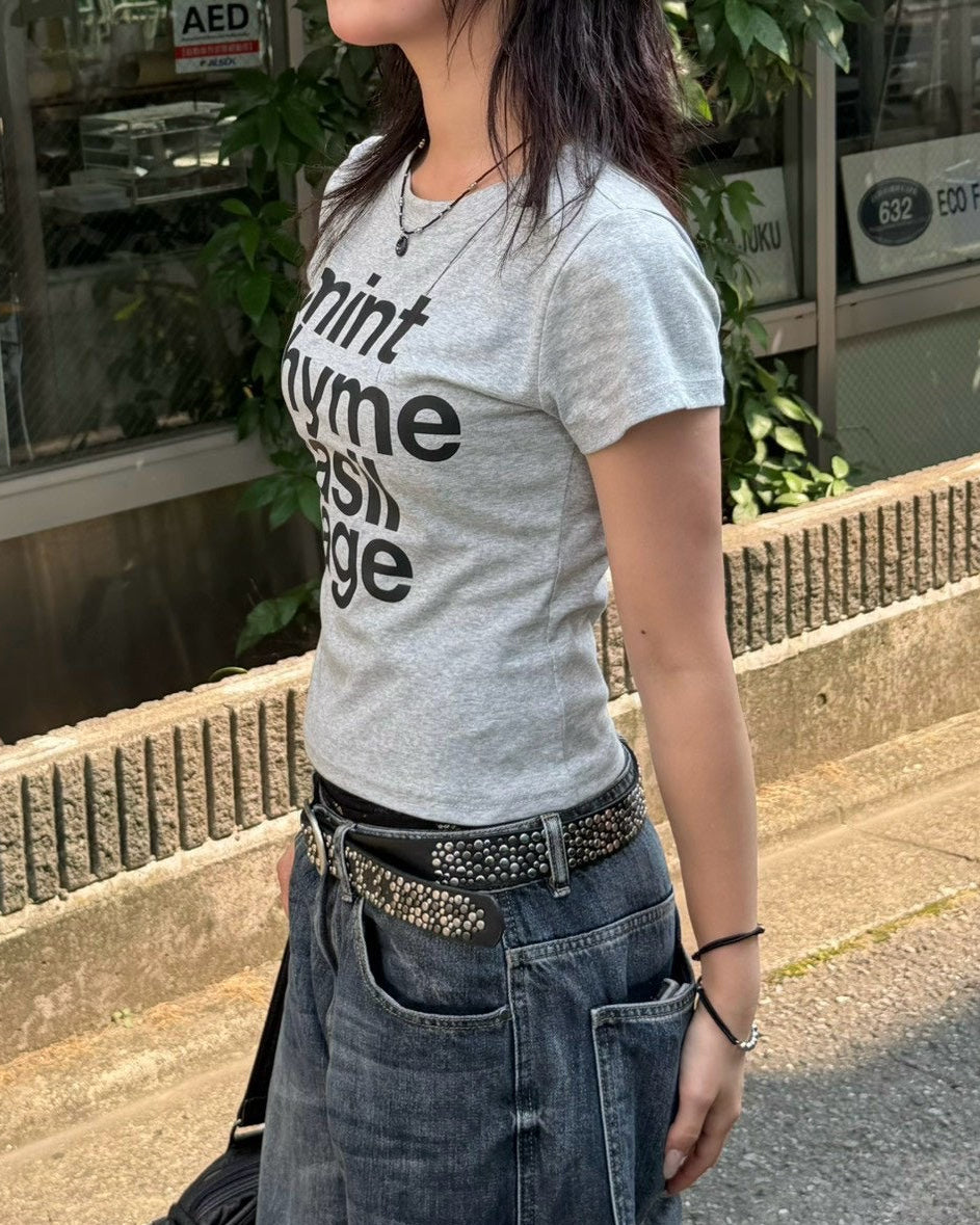 受注制【OaKS】herb logo baby tee (4color)