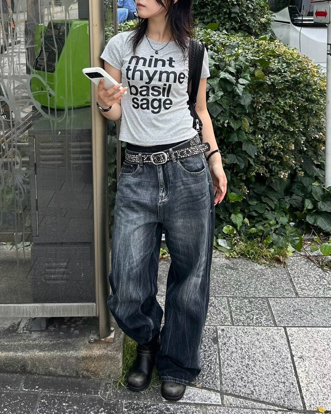 受注制【OaKS】herb logo baby tee (4color)