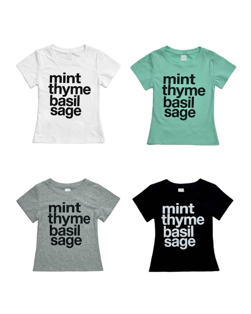 受注制【OaKS】herb logo baby tee (4color)