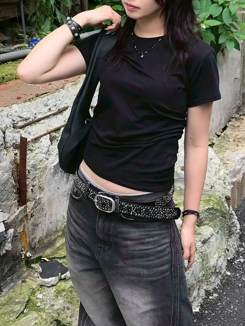 受注制【OaKS】unisex multi studs belt