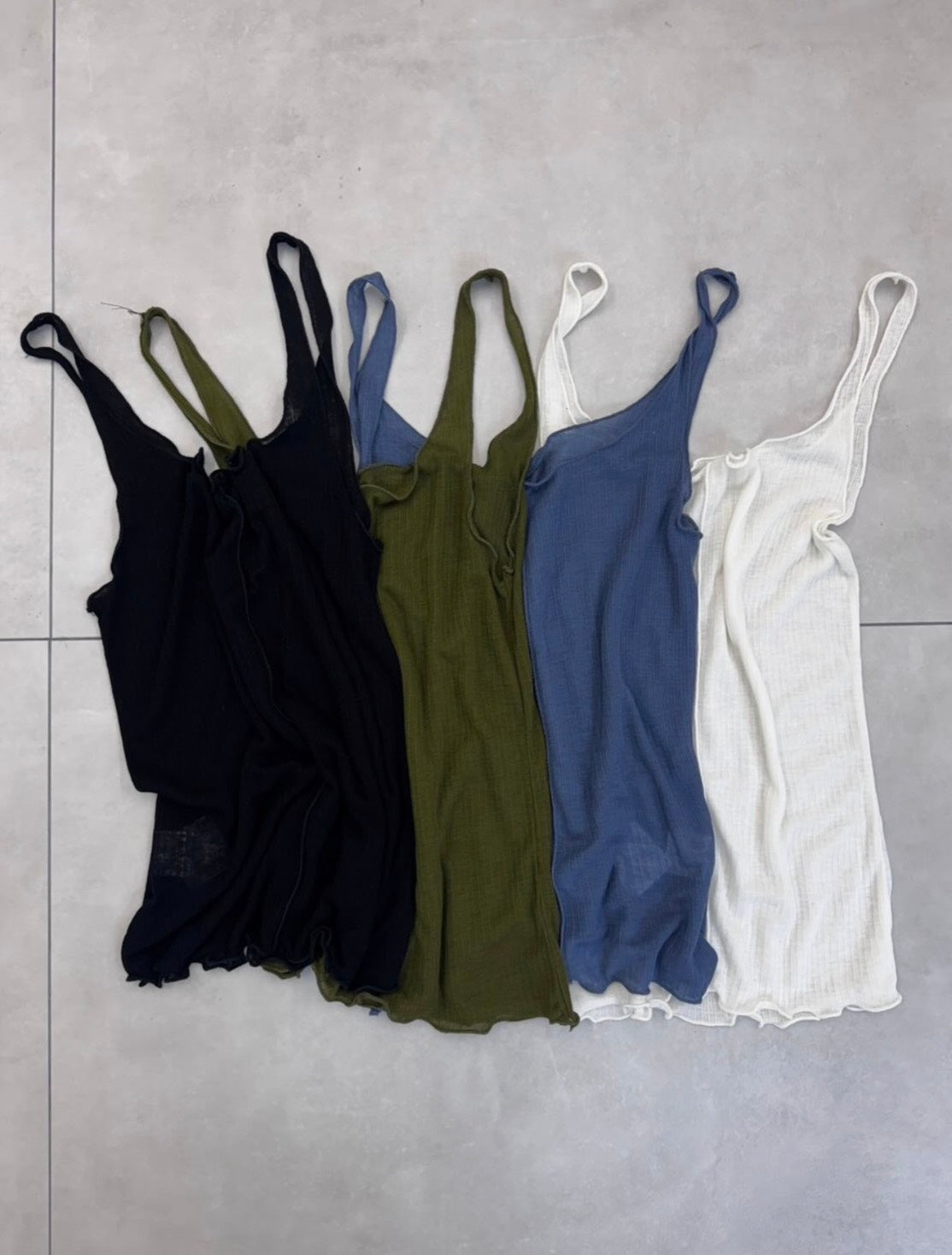 【OaKS】see-through sleeveless top (4color)