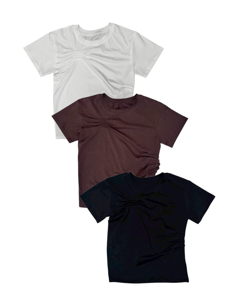 【OaKS】pintuck pleated t-shirt (3color)