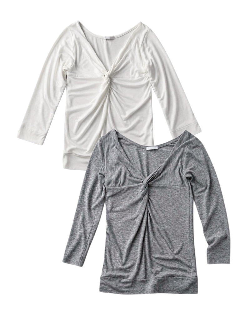 受注制【OaKS】twisted 7 length sleeve t-shirt (2color)