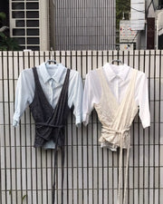 受注制【OaKS】city wrinkle bustier top (2color)