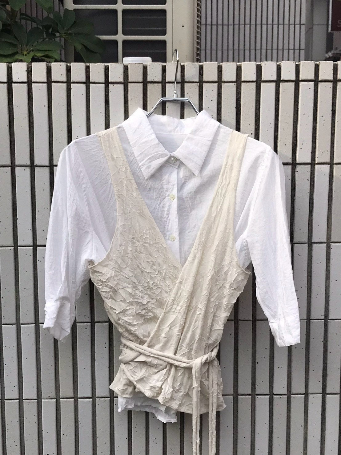 受注制【OaKS】city wrinkle bustier top (2color)