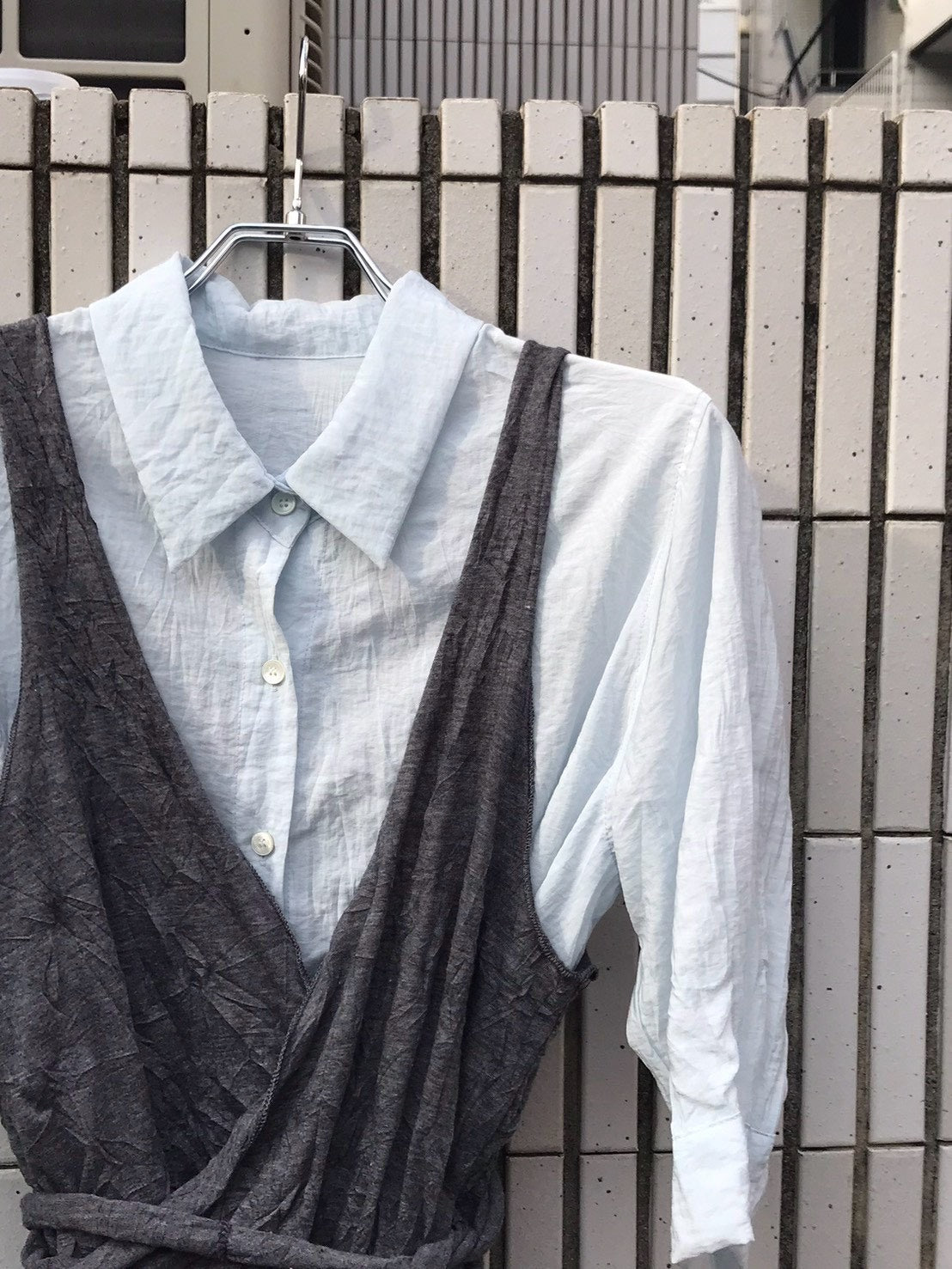 受注制【OaKS】city wrinkle bustier top (2color)