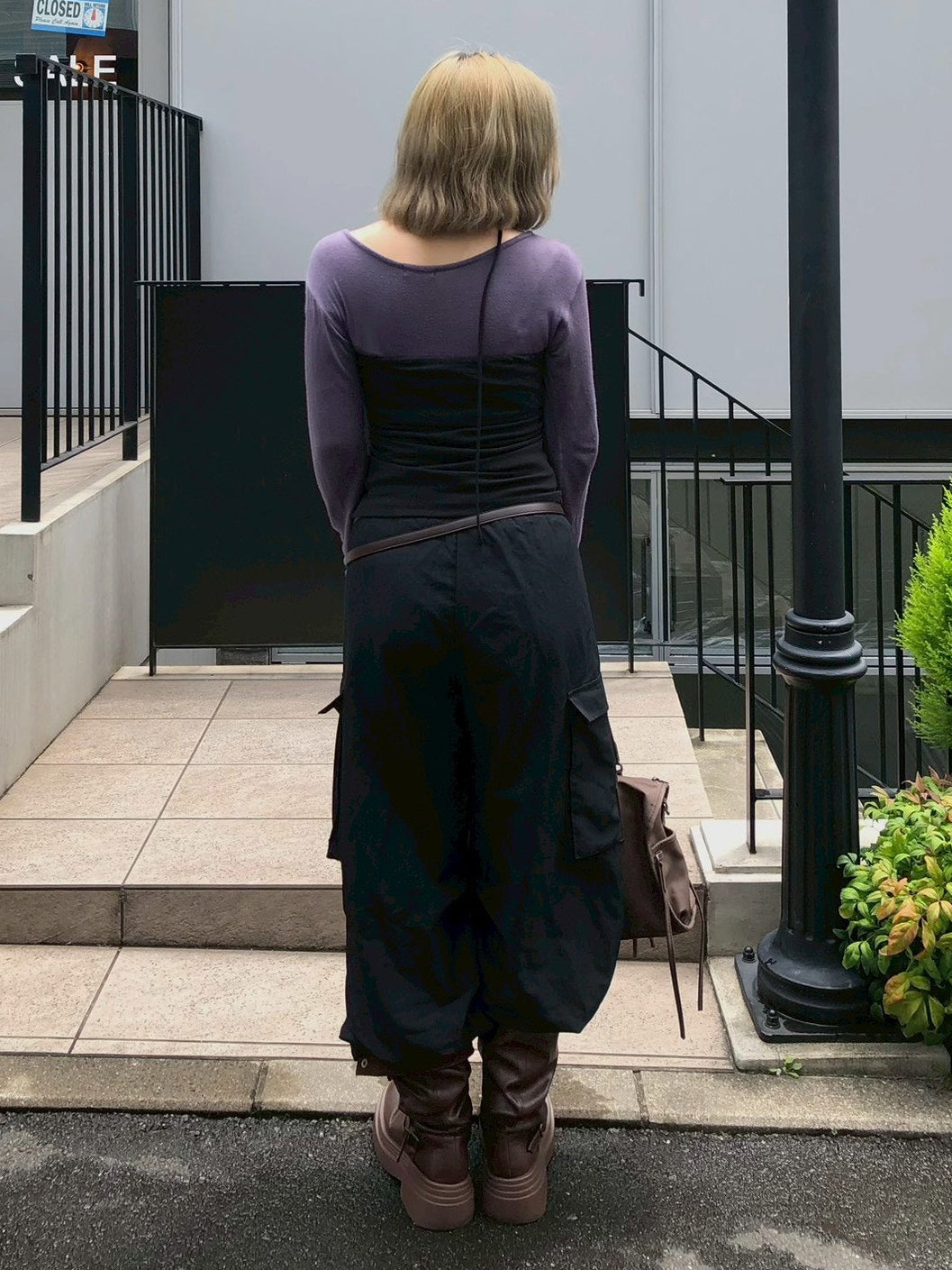 受注制【OaKS】eyelet halter tank top (2color)
