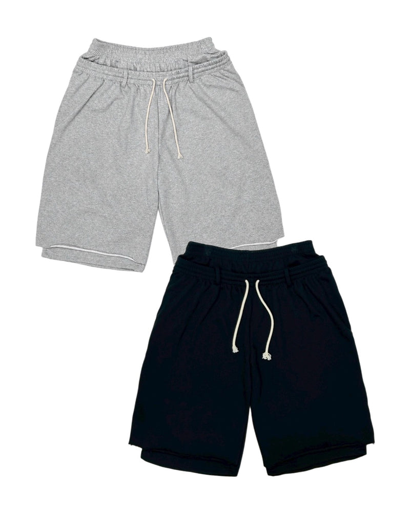 受注制【OaKS】layered sweat shorts (2color)
