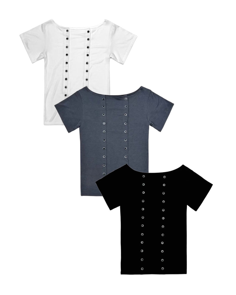 【OaKS】Manny Short-Sleeve Button T-shirt (3color)
