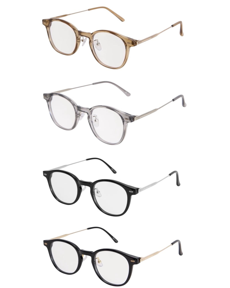 受注制【Chikashitsu +】silver temple boston eyeglasses (4color)