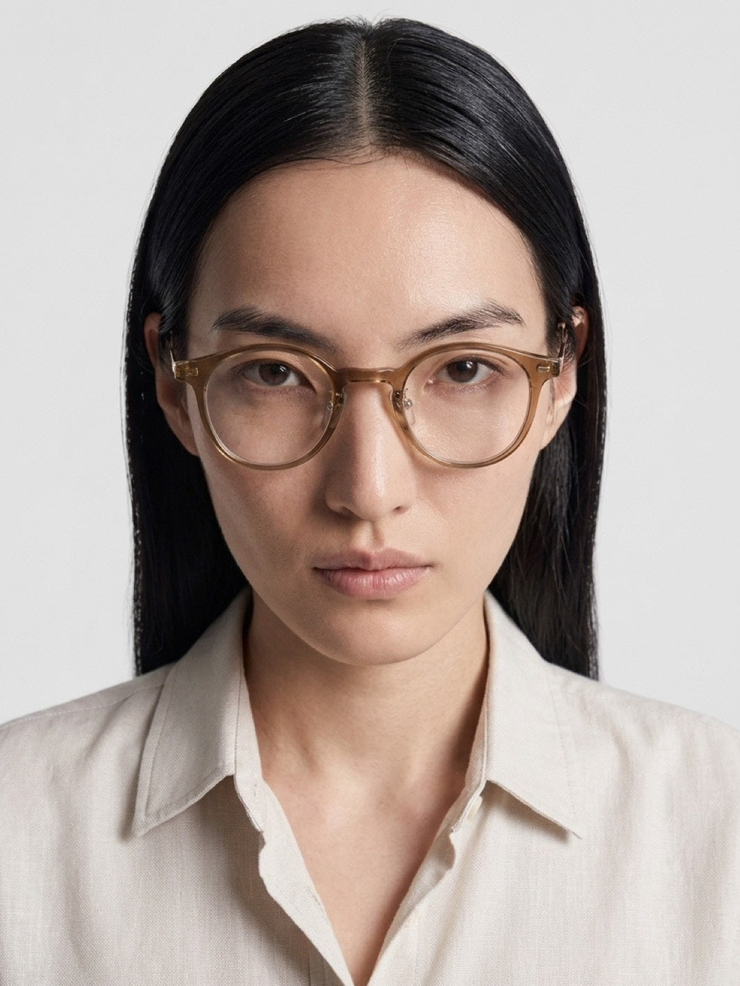 受注制【Chikashitsu +】silver temple boston eyeglasses (4color)