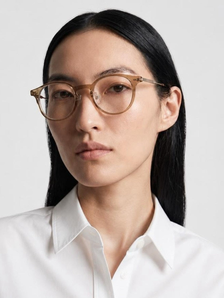 受注制【Chikashitsu +】silver temple boston eyeglasses (4color)