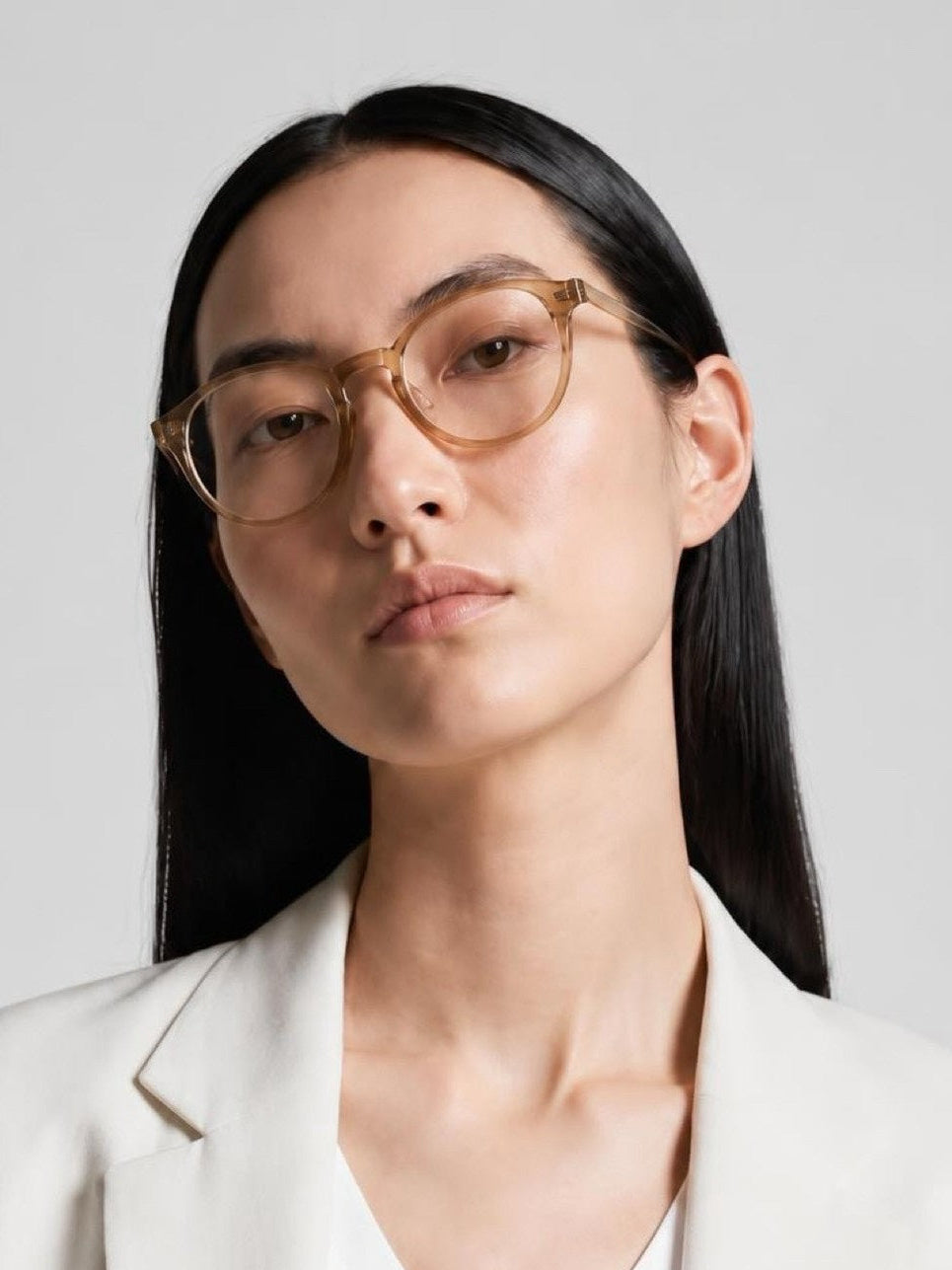 受注制【Chikashitsu +】silver temple boston eyeglasses (4color)