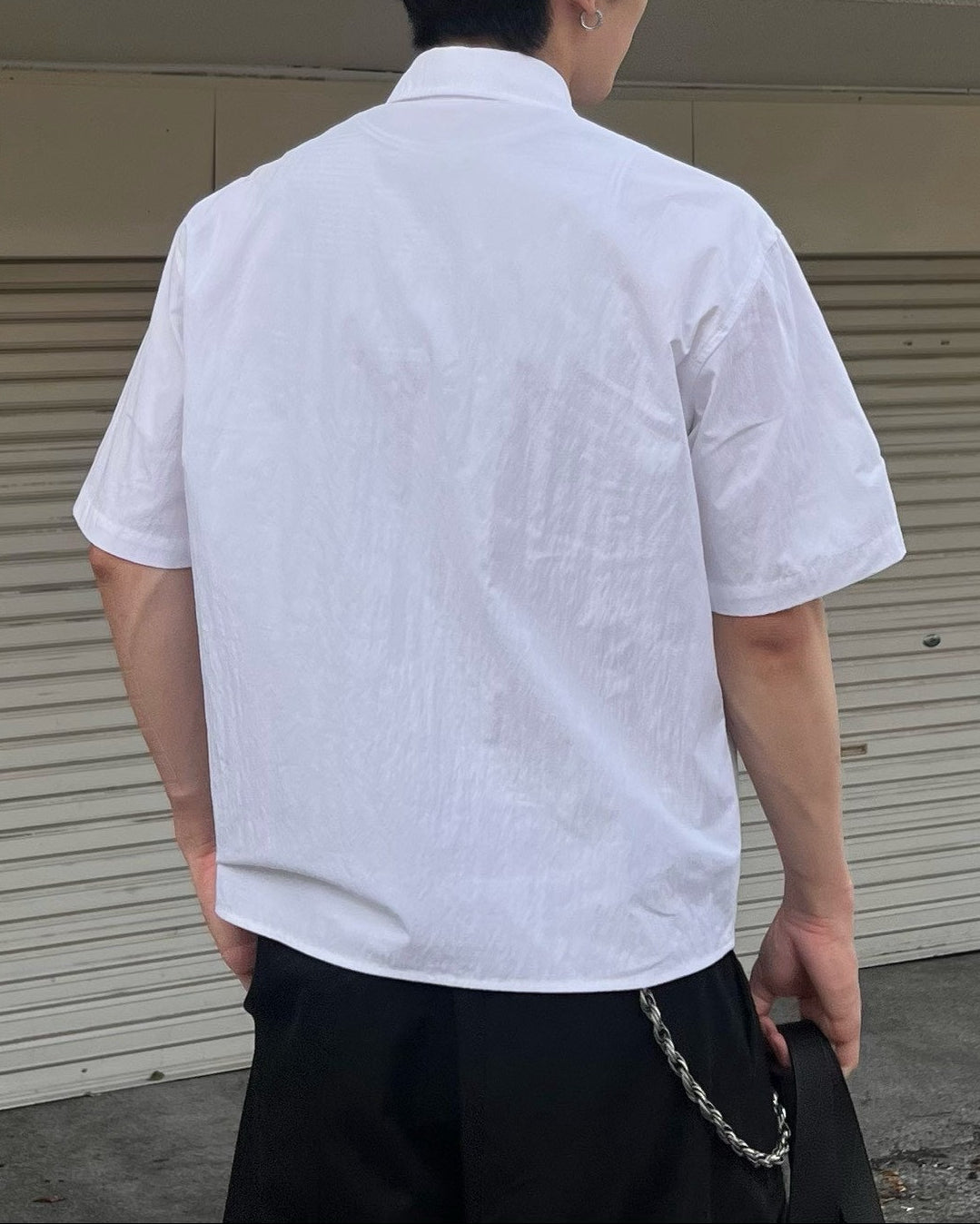 受注制【Chikashitsu +】cropped rivet shirt (3color)