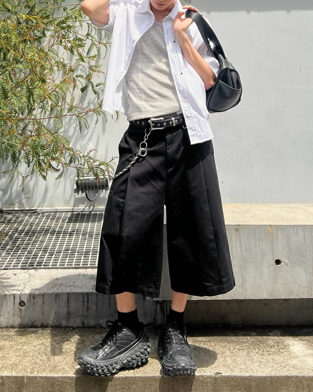 受注制【Chikashitsu +】cropped rivet shirt (3color)