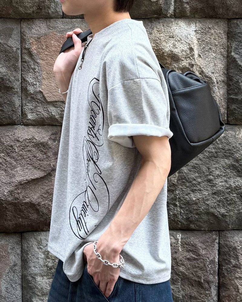 【Chikashitsu +】vertical script crop t-shirt (3color)