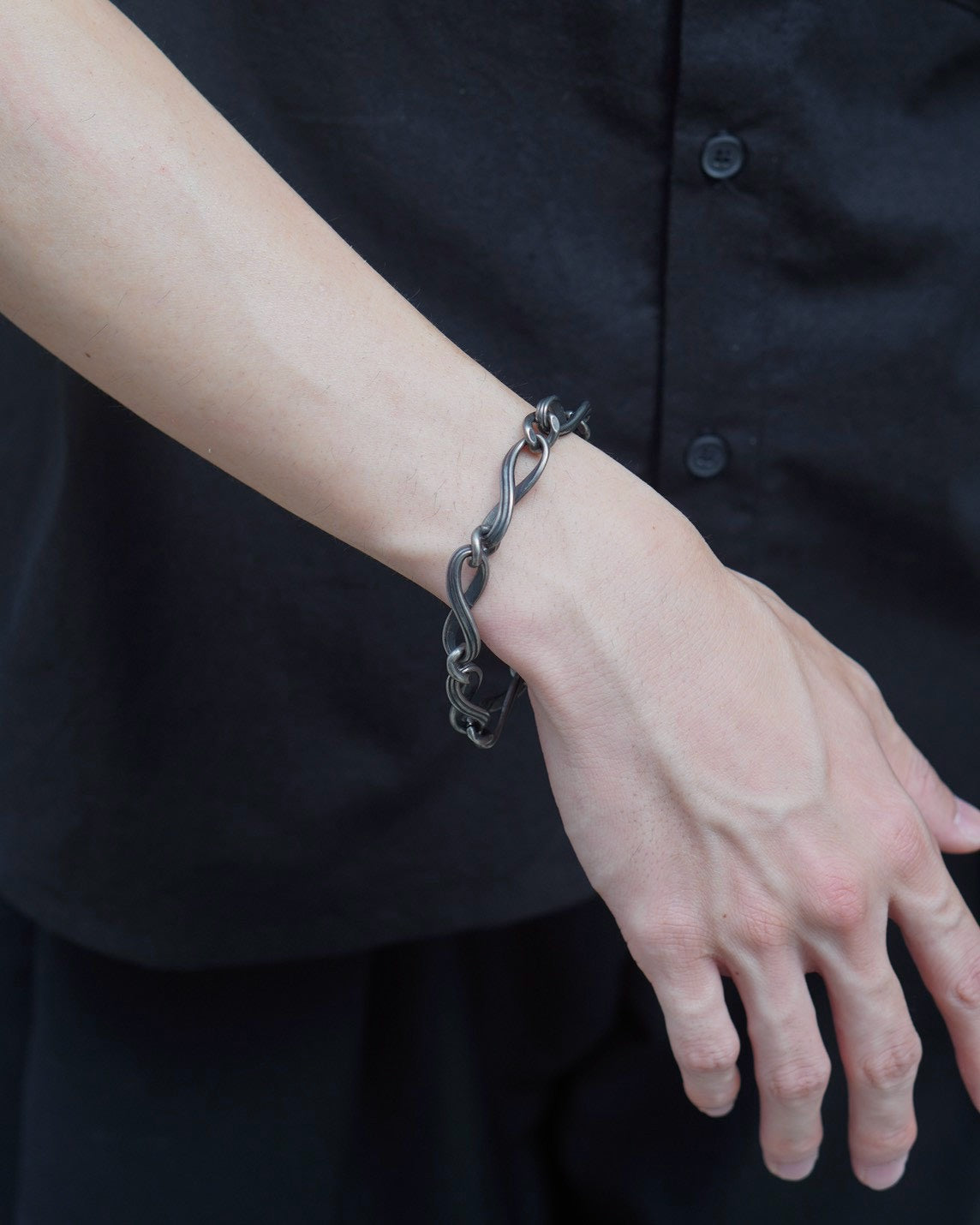 受注制【Chikashitsu +】wave chain bracelet