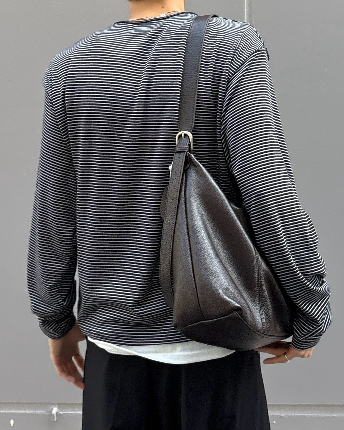 受注制【Chikashitsu +】border layered henley neck t-shirt (3color)