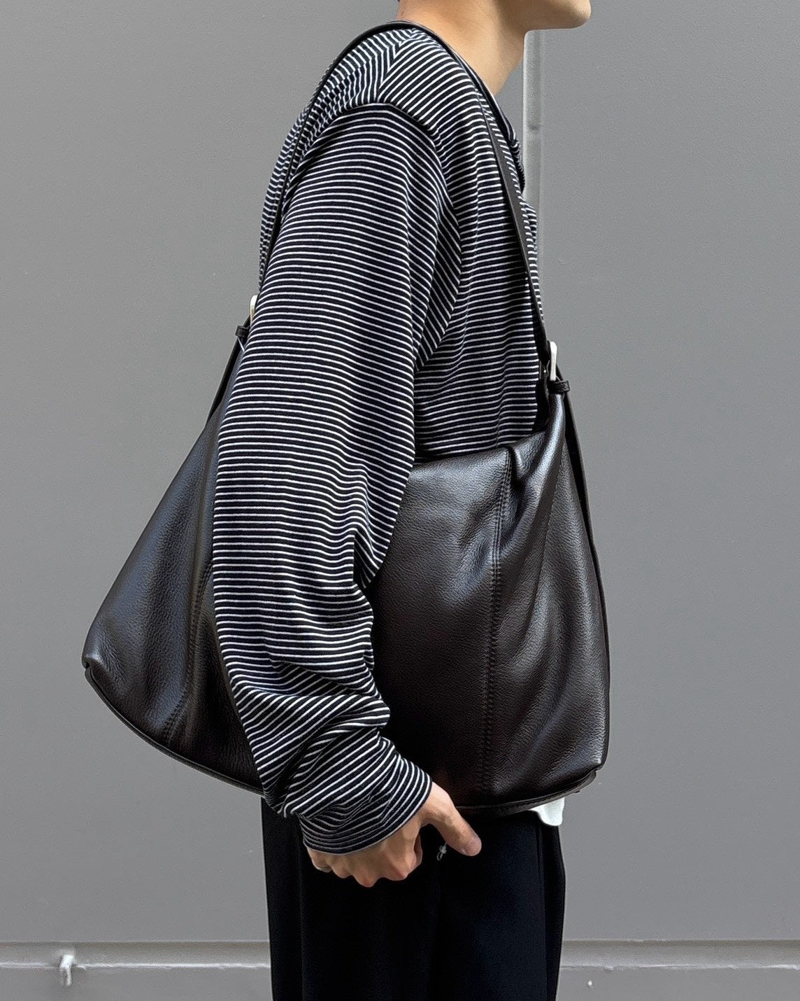 受注制【Chikashitsu +】border layered henley neck t-shirt (3color)