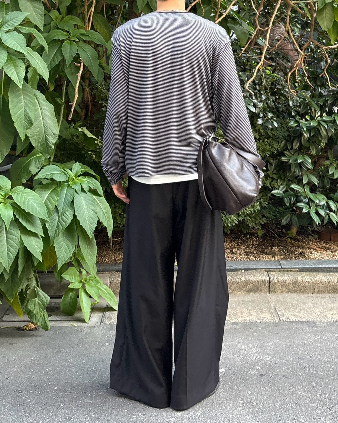 受注制【Chikashitsu +】border layered henley neck t-shirt (3color)