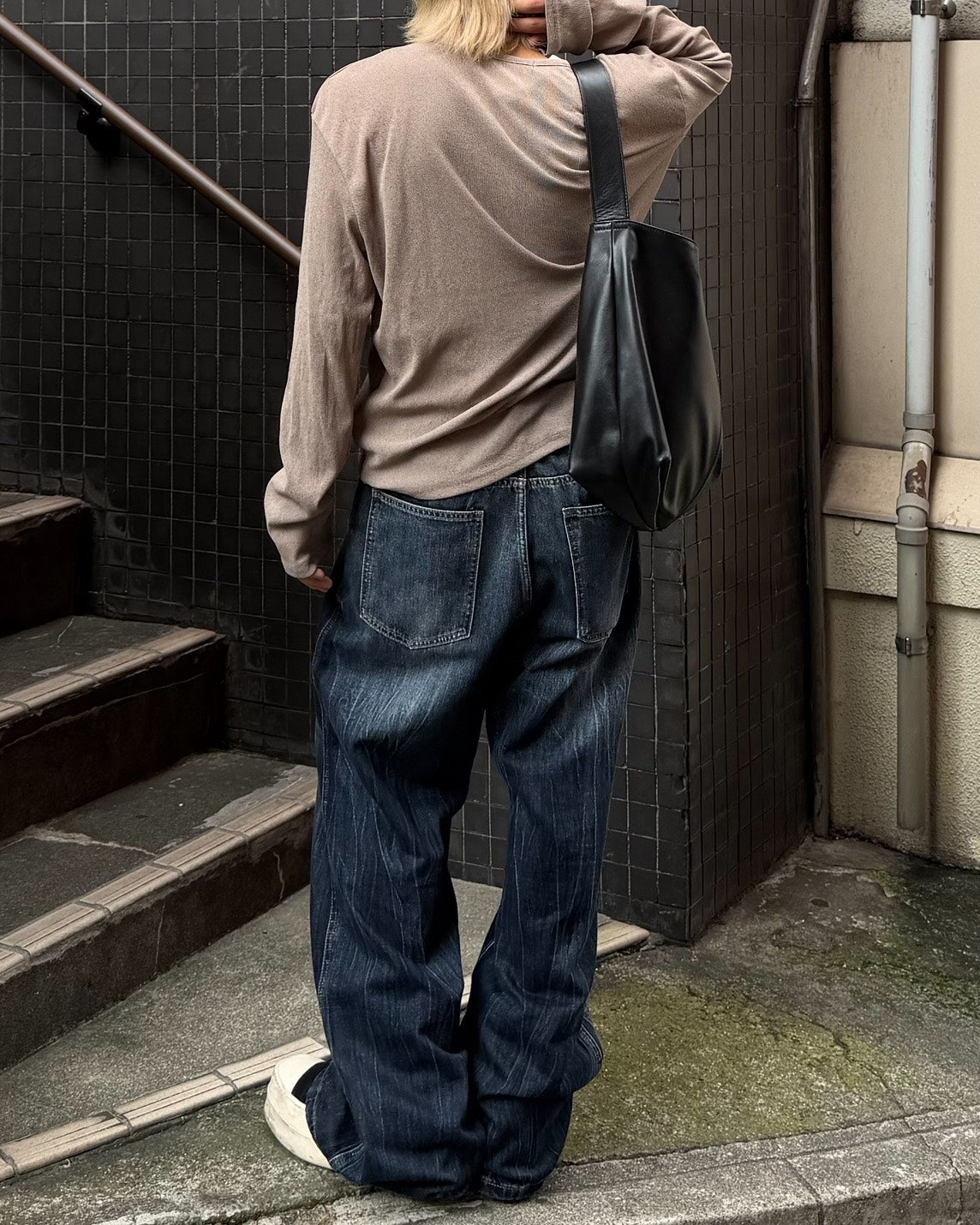 受注制【Chikashitsu +】sheer henley long sleeve tee (5color)