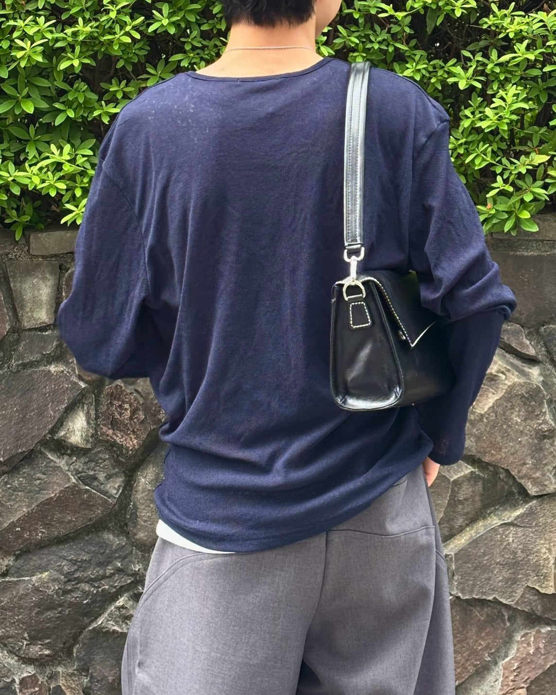 受注制【Chikashitsu +】sheer henley long sleeve tee (5color)