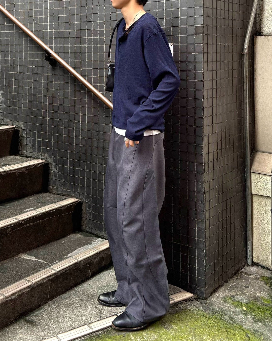 受注制【Chikashitsu +】sheer henley long sleeve tee (5color)