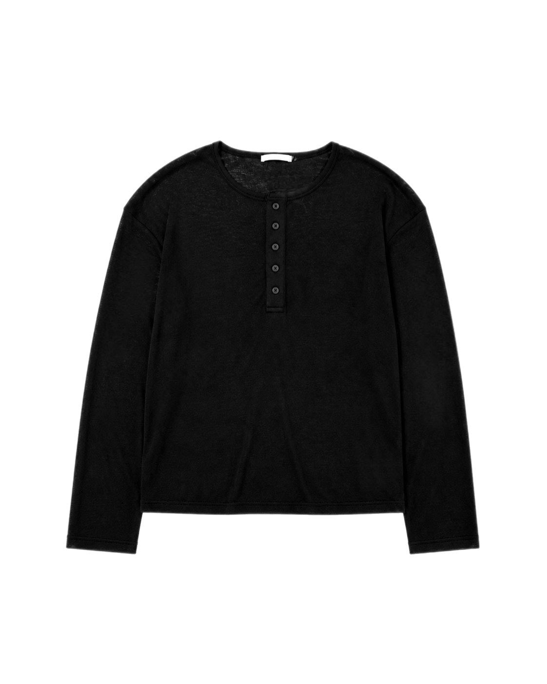 受注制【Chikashitsu +】sheer henley long sleeve tee (5color)